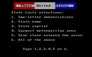 These United States for IBM PC/Compatibles - State facts options.