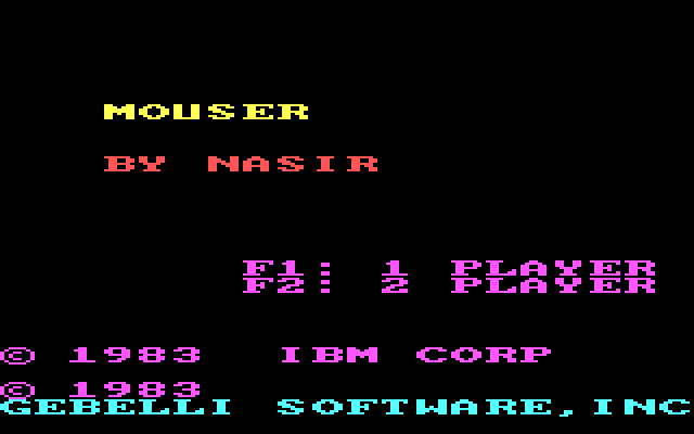 Mouser IBM PC/Compatibles Screenshot: Title screen.