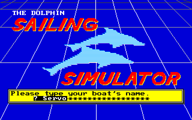 Dolphin Sailing Simulator III IBM PC/Compatibles Screenshot: What's your boat's name?