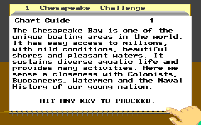 Dolphin Sailing Simulator III IBM PC/Compatibles Screenshot: The chart guide.