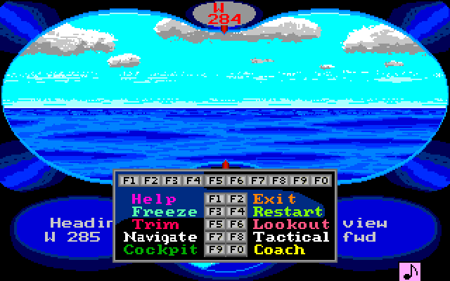 Dolphin Sailing Simulator III IBM PC/Compatibles Screenshot: View of the horizon...