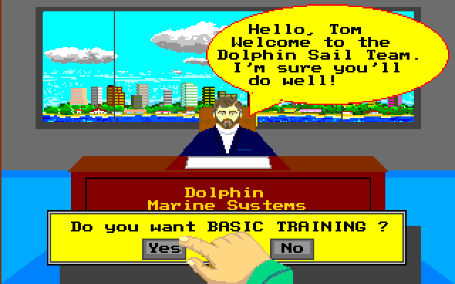 Dolphin Sailing Simulator III IBM PC/Compatibles Screenshot: Need any training?