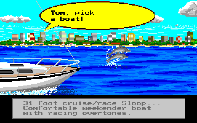 Dolphin Sailing Simulator III IBM PC/Compatibles Screenshot: Pick a boat!