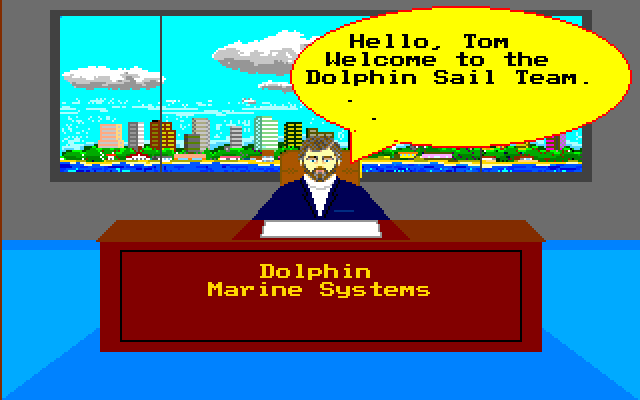 Dolphin Sailing Simulator III IBM PC/Compatibles Screenshot: Welcome to the sail team!