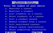 Private Tutor Version 2.00 for IBM PC/Compatibles - Reporter program menu.