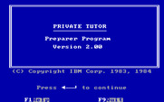 Private Tutor Version 2.00 for IBM PC/Compatibles - Preparer Program title screen.