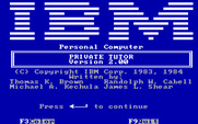 Private Tutor Version 2.00 for IBM PC/Compatibles - Title screen.
