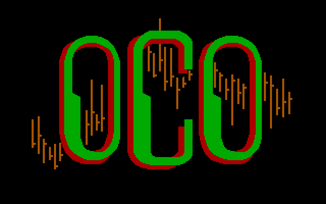 Speculator: A Futures Market Simulator IBM PC/Compatibles Screenshot: OCO Software logo screen.