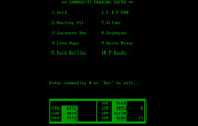 Speculator: A Futures Market Simulator for IBM PC/Compatibles - Commodity trading facts menu.