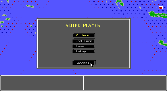 Carrier Strike: South Pacific 1942-44 IBM PC/Compatibles Screenshot: Allied players turn.