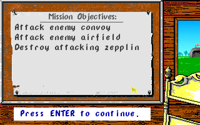 Manfred von Krashenbern's Flying Circus IBM PC/Compatibles Screenshot: My next mission objective.