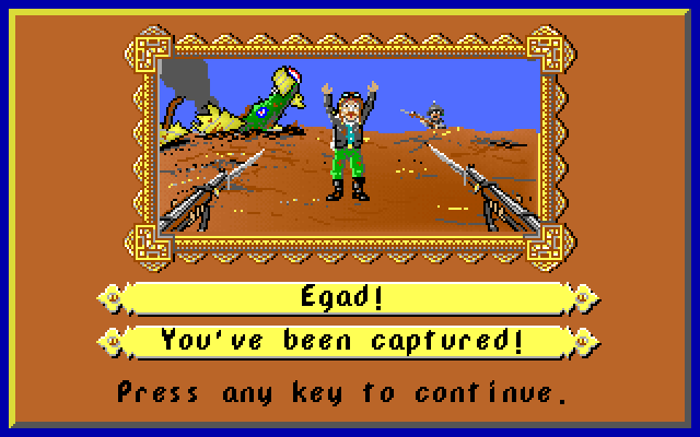 Manfred von Krashenbern's Flying Circus IBM PC/Compatibles Screenshot: I've been captured!