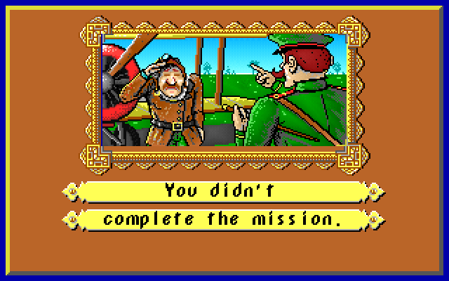 Manfred von Krashenbern's Flying Circus IBM PC/Compatibles Screenshot: Mission not completed!