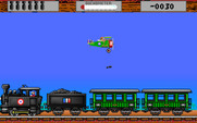 Manfred von Krashenbern's Flying Circus for IBM PC/Compatibles - Attacking a train...