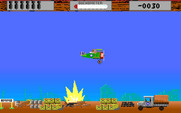 Manfred von Krashenbern's Flying Circus for IBM PC/Compatibles - Attacking a convoy of trucks...wait, are they on my side?