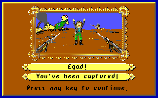 Manfred von Krashenbern's Flying Circus IBM PC/Compatibles Screenshot: I've been captured!