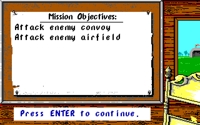 Manfred von Krashenbern's Flying Circus IBM PC/Compatibles Screenshot: Here's your orders...