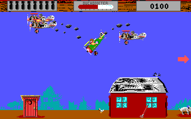 Manfred von Krashenbern's Flying Circus IBM PC/Compatibles Screenshot: Pull up, don't hit the ground!