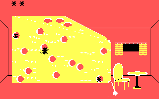 Alley Cat IBM PC/Compatibles Screenshot: This is a very large block of cheese!