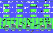 Alley Cat for IBM PC/Compatibles - Sitting on a trash can in the alley.