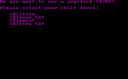 Alley Cat for IBM PC/Compatibles - Select your skill level.