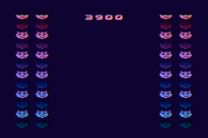 Alley Cat Atari 8-bit Screenshot: Some bonus points for completing a task!