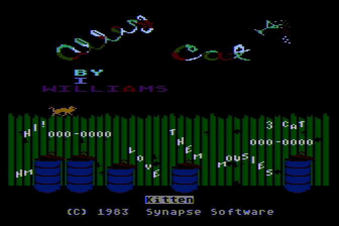 Alley Cat Atari 8-bit Screenshot: Title screen.