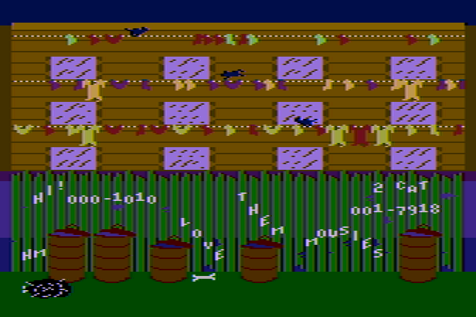 Alley Cat Atari 8-bit Screenshot: The dog got me!