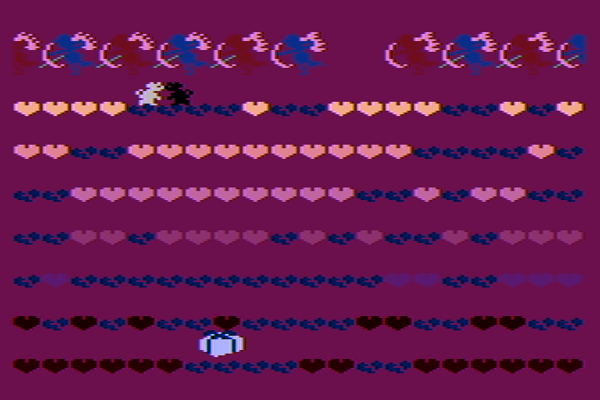 Alley Cat Atari 8-bit Screenshot: Mission success!