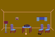 Alley Cat for Atari 8-bit - Jumped into a window, and there's a bird cage!