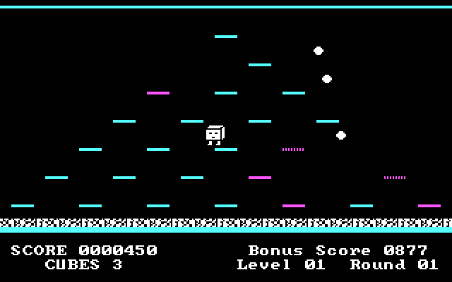 Mr. Cool IBM PC/Compatibles Screenshot: Mr. Cool jumps around the board.