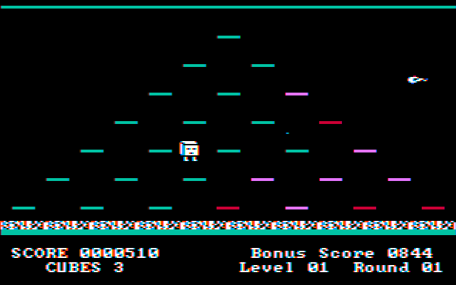 Mr. Cool IBM PC/Compatibles Screenshot: Mr. Cool jumps around the board.