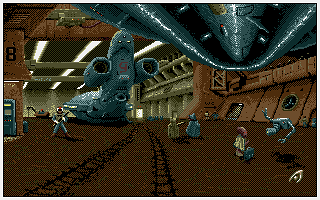 B.A.T. IBM PC/Compatibles Screenshot: In a hangar.