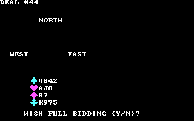 Tom Throop's Bridge Baron IBM PC/Compatibles Screenshot: Do you wish full bidding?