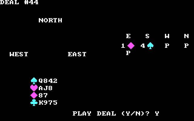 Tom Throop's Bridge Baron IBM PC/Compatibles Screenshot: Play this deal?