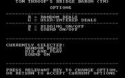 Tom Throop's Bridge Baron for IBM PC/Compatibles - Setting up game options.