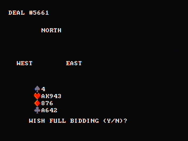 Tom Throop's Bridge Baron IBM PC/Compatibles Screenshot: Do you wish full bidding?