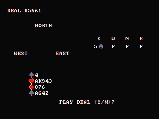 Tom Throop's Bridge Baron IBM PC/Compatibles Screenshot: Play this deal?
