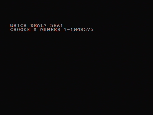 Tom Throop's Bridge Baron IBM PC/Compatibles Screenshot: Enter a random number seed.