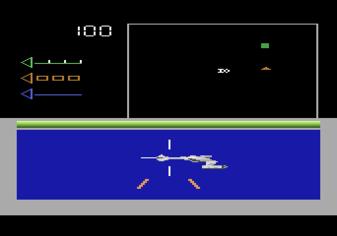 Star Trek: Strategic Operations Simulator Atari 5200 Screenshot: Game start; attacking an opponent...