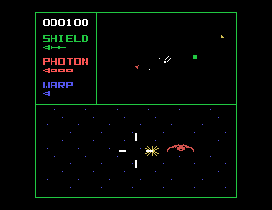 Star Trek: Strategic Operations Simulator TI-99/4A Screenshot: Under attack again...
