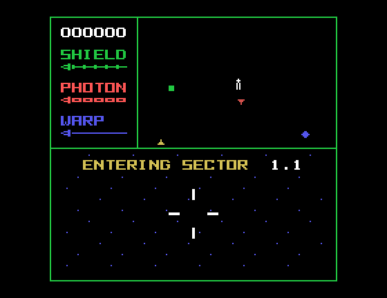 Star Trek: Strategic Operations Simulator TI-99/4A Screenshot: Game start.