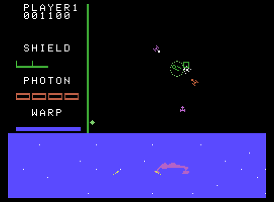 Star Trek: Strategic Operations Simulator ColecoVision Screenshot: I'm hit! The screen flashes blue...