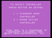 Star Trek: Strategic Operations Simulator for ColecoVision - Select the type of controller you have.