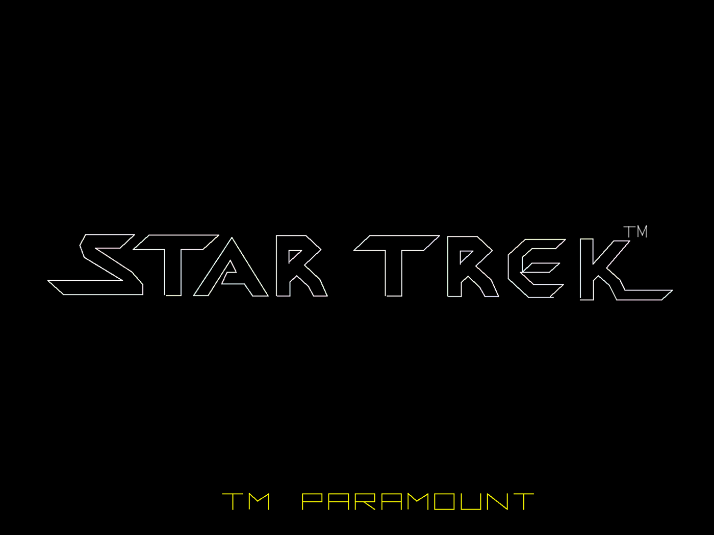 Star Trek: Strategic Operations Simulator Arcade Screenshot: The three colors merge to form the title screen.