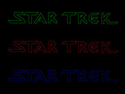 Star Trek: Strategic Operations Simulator for Arcade - The Star Trek logo first appears in green, red, and blue...