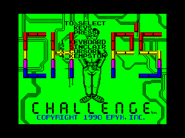 Chip's Challenge ZX Spectrum Screenshot: Select an input device...
