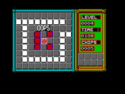 Chip's Challenge for ZX Spectrum - Oops, the fire got me!