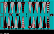 Backgammon for IBM PC/Compatibles - It's the computers turn.