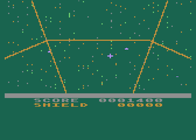 Last Warrior, The Atari 8-bit Screenshot: I've been destroyed! The screen shakes and flashes different colors.